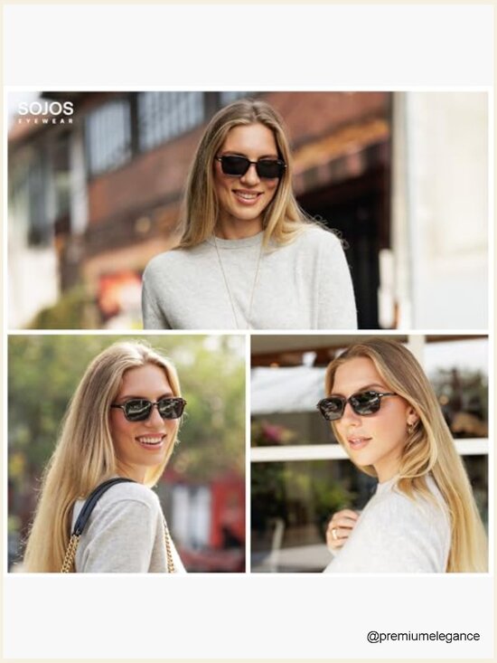 Retro Rectangular Polarized Sunglasses Lightweight Square Frame main image 5